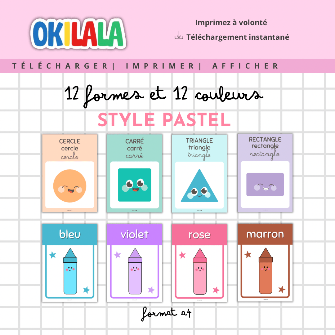 Affiches Éducatives Couleurs et Formes pour la Maternelle - OKILALA